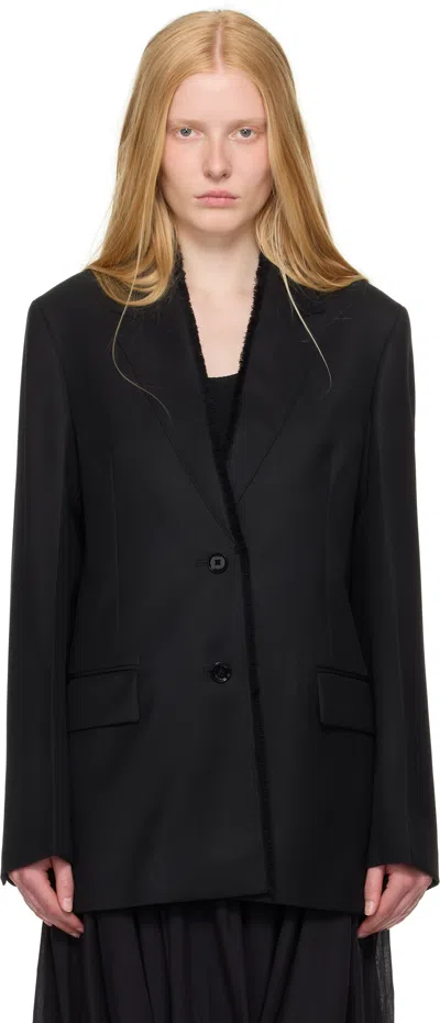 Totême Black Raw Lapel Blazer