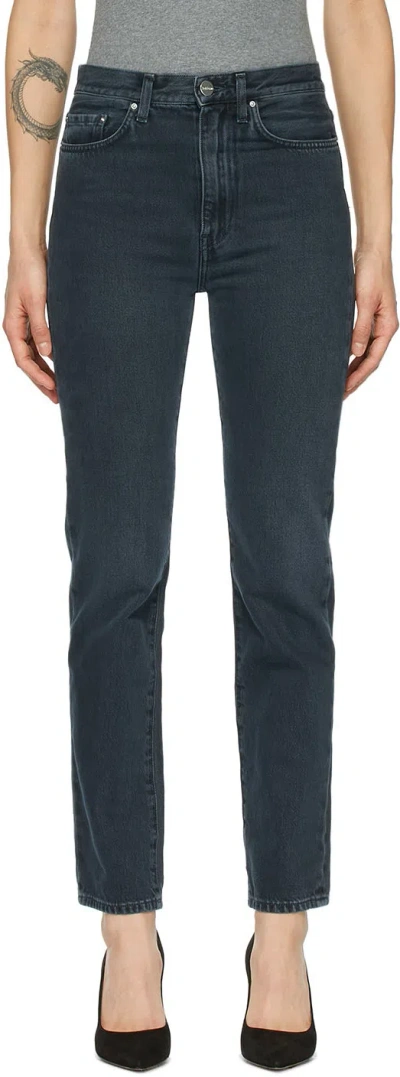 Totême Black Regular Fit Jeans In 220 Vin Blk
