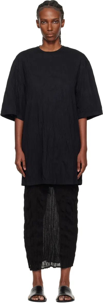 Totême Black Relaxed Tee Midi Dress