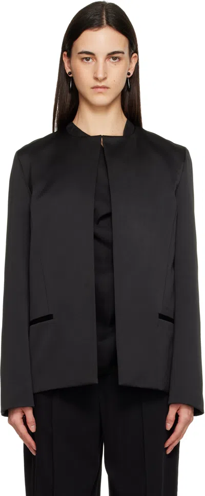 Totême Black Satin Dinner Jacket