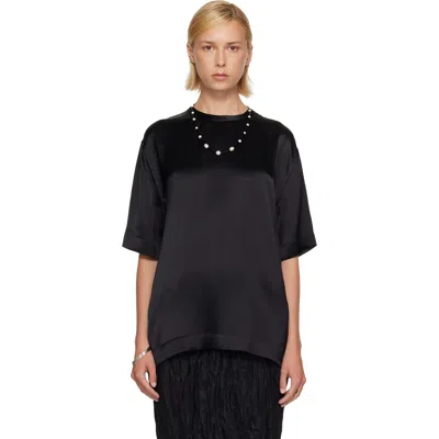 Totême Black Satin T-shirt