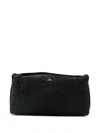 Totême Cylindrical Suede Leather Clutch With Gold-tone Hardware In Black