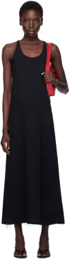 Totême Black Scoop-neck Sablé Midi Dress