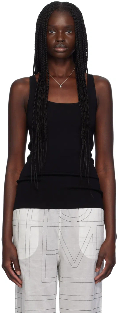 Totême Black Scoop Neck Tank Top In 001 Black