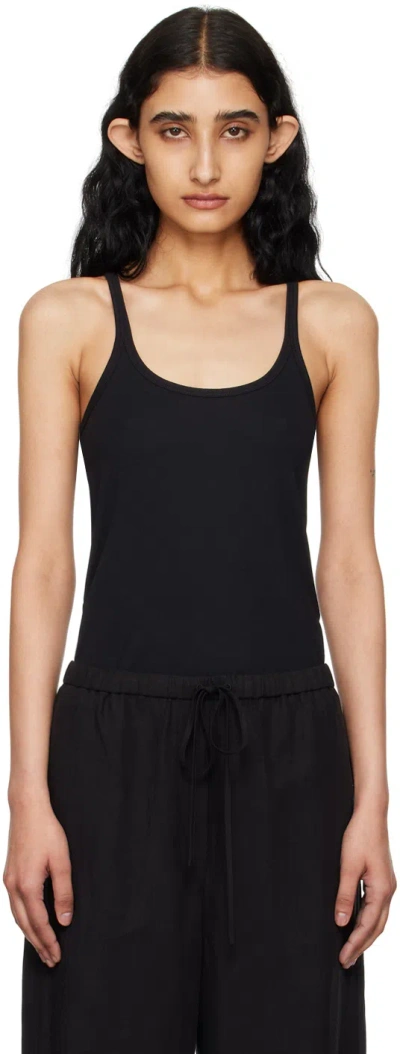 Totême Black Scoop Neck Tank Top In 200 Black