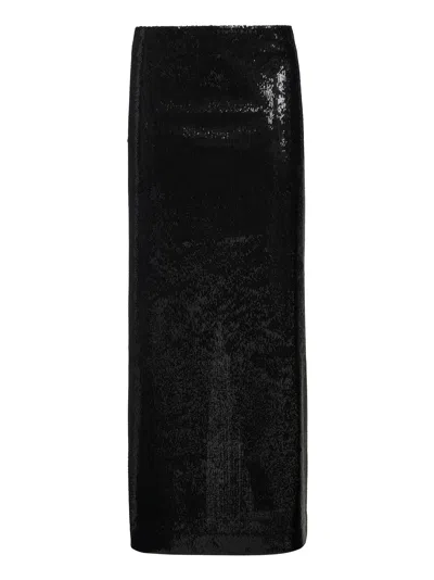 Totême Black Sequin Long Skirt