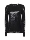 Totême Toteme Round-neck Sequin Top In Black
