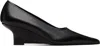 Totême Women's Sharp 55mm Naplack Leather Wedge Pumps In Black