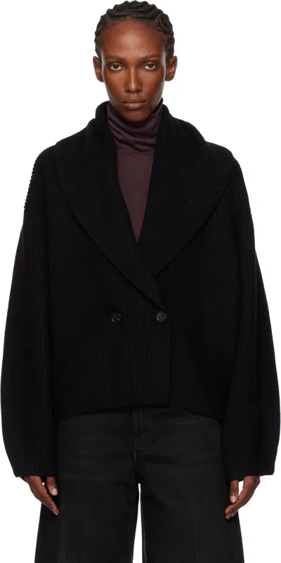 Totême Black Shawl-lapel Cardigan