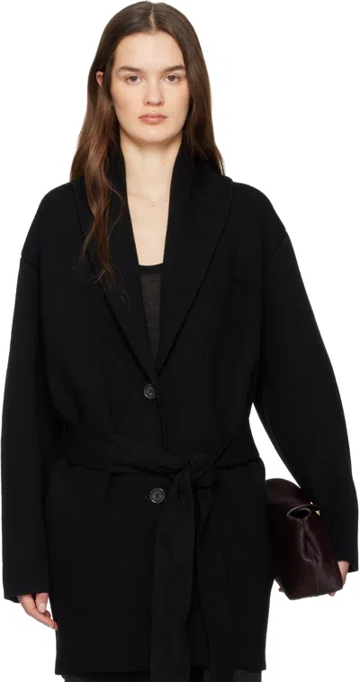 Totême Black Shawl-lapel Robe Cardigan