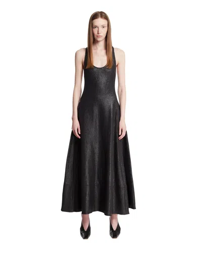Totême Black Shiny Trapeze Dress