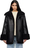 Totême Black Signature Shearling Jacket In Black