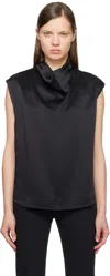 Totême Black Sleeveless Funnel-neck Blouse In Black 001