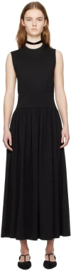 Totême Toteme Sleeveless Cotton Dress In 001 Black