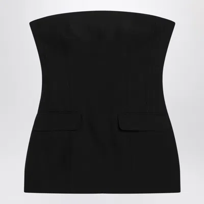 Totême Toteme Black Sleeveless Wool And Silk Top