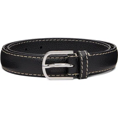 Totême Black Slim Grained-leather Trouser Belt