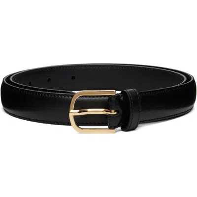 Totême ブラック スリム レザーベルト In Black