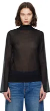 Totême Black Slit Sleeve Blouse