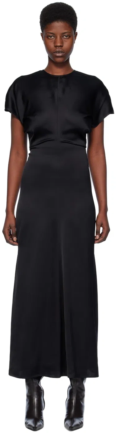 TOTÊME BLACK SLOUCH WAIST MAXI DRESS