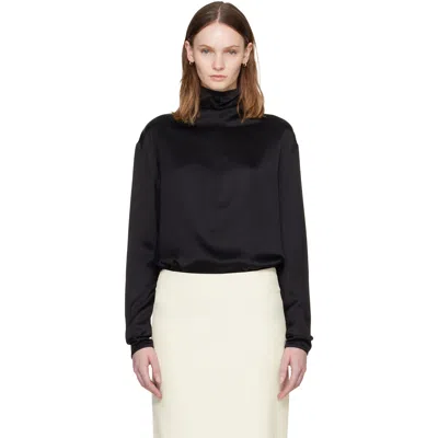 Totême Black Slouch-neck Blouse