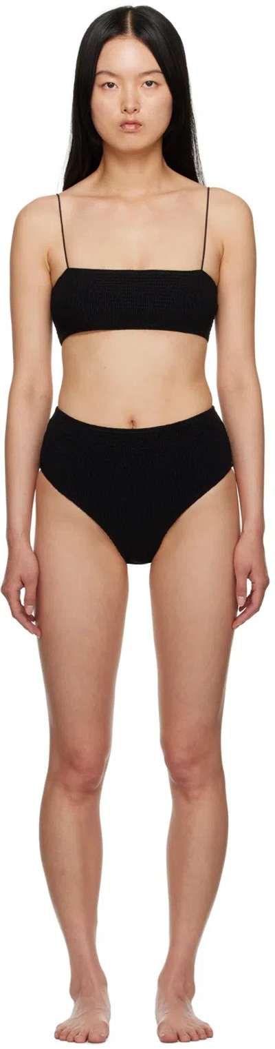Totême Black Smocked Bikini In 200 Black