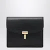 Totême Black Smooth-leather T-lock Card Holder In Black