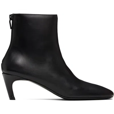 Totême Black Soft Nappa Ankle Boots