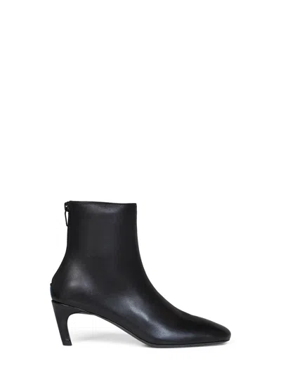 Totême Black Soft Nappa Leather Ankle Boots In Multi
