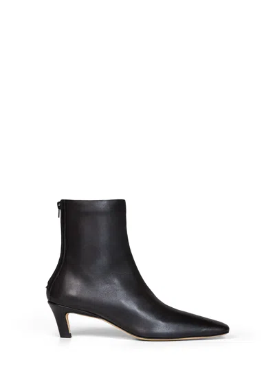 Totême Black Soft Nappa Leather Mid-heel Ankle Boots