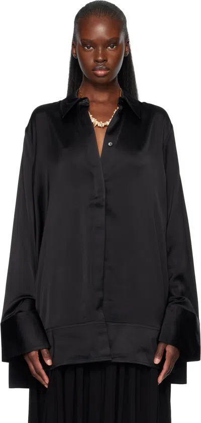 Totême Black Soft Tuxedo Shirt