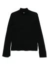 Totême Black Solid Turtle Neck Sweater In Black