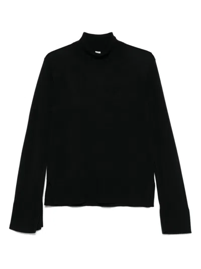 Totême Black Solid Turtle Neck Sweater
