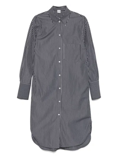 Totême Black Striped Cotton Shirtdress