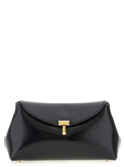 Totême Black T-lock Clutch
