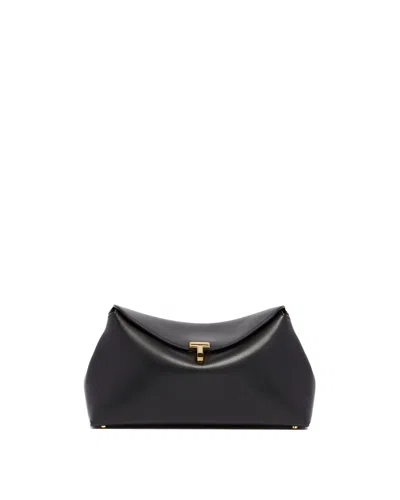 Totême Black T-lock Clutch