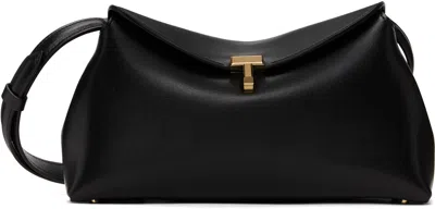 Totême Black T-lock Leather Clutch In Black 001