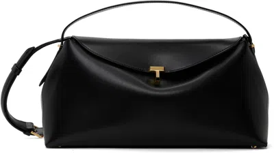 Totême Black T-lock Leather Top Handle Bag
