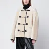 Totême Black Teddy Shearling Jacket In White