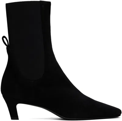 TOTÊME BLACK 'THE MID HEEL SUEDE' BOOTS