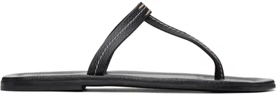 Totême 10mm Hohe Ledersandalen Mit Zehensteg In 200 Black