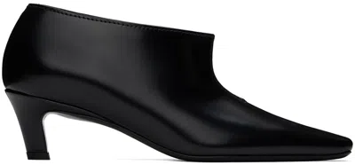 Totême The Wide Shaft Glossed-leather Ankle Boots In Black