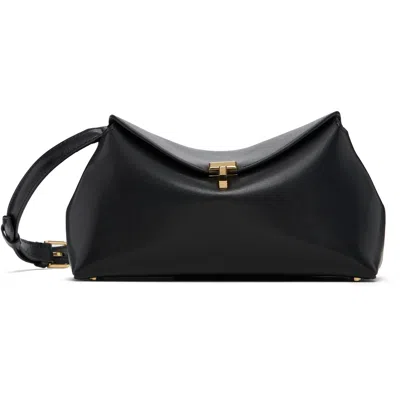 Totême Black T-lock Leather Clutch