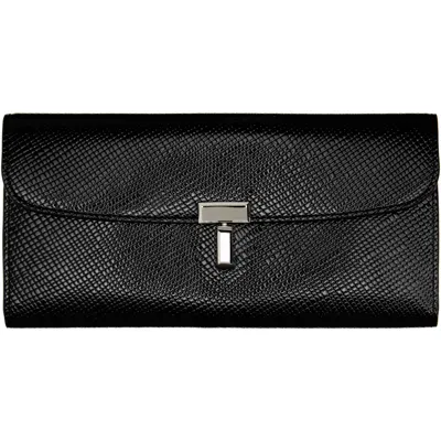 Totême Black T-lock Palmellato-patent Wallet