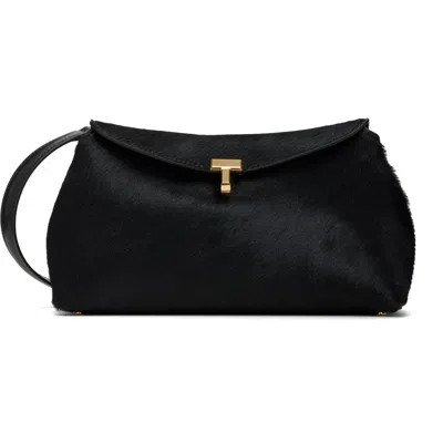 Totême Black T-lock Pony Hair Clutch