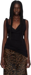 Totême Black Twist Drape Tank Top In 001 Black