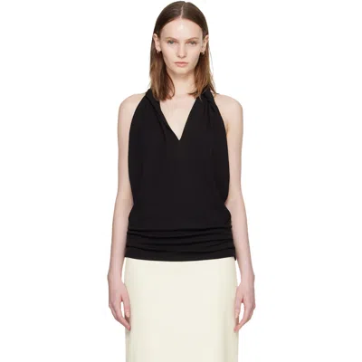Totême Black Twisted Jersey Halter Top