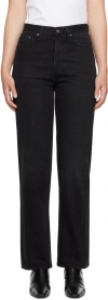 Totême Straight Cropped Jeans In 230 Faded Black