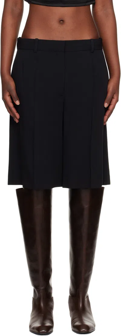 Totême Black Wide Fluid Shorts