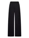 Totême Fluid Trousers With Wide Leg And Pleats In Black