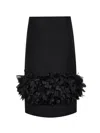 Totême Womens Black Petal High-waist Wool And Silk Midi Skirt In Black